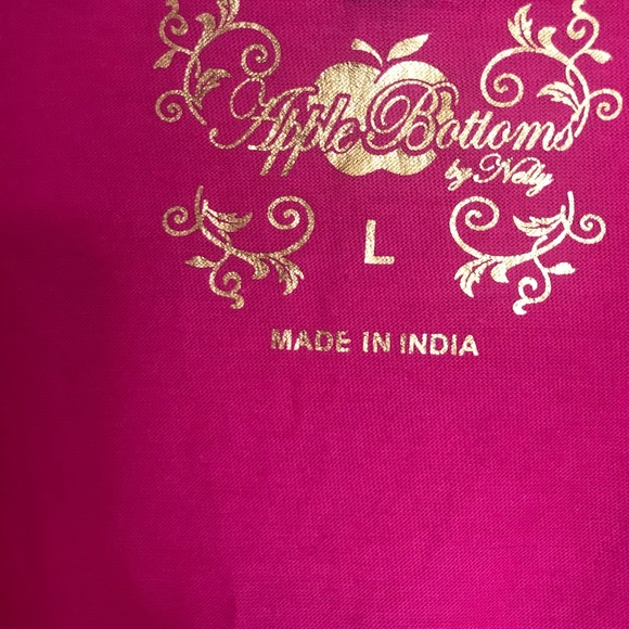 ‘Blinged’ out Apple Bottom top (bright fuchsia) L - Picture 5 of 5